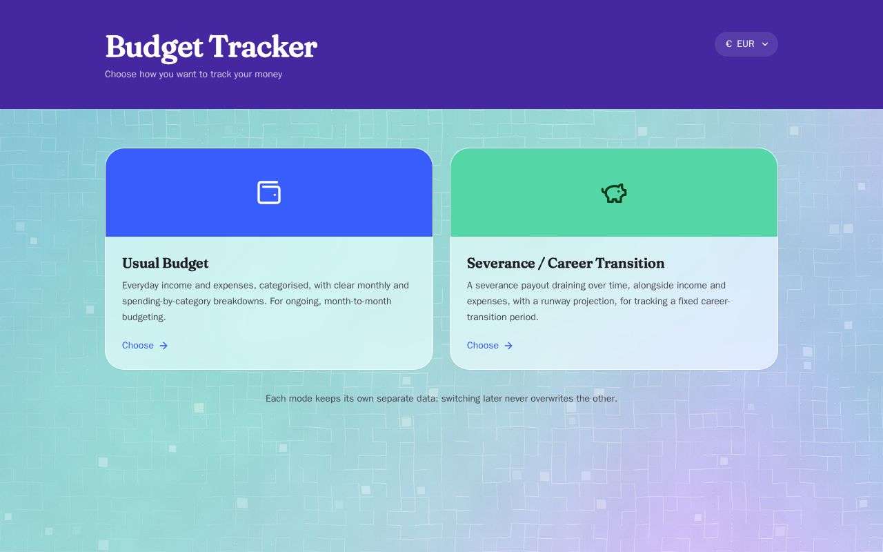 Preview of Budget Safety Net Tracker