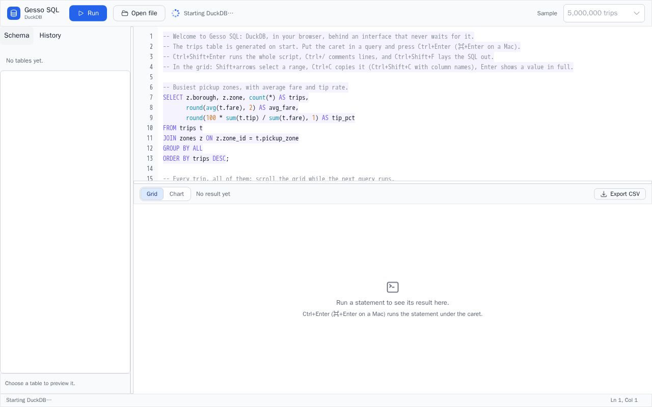 Preview of Gesso Sql