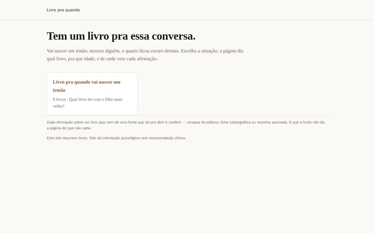 Preview of Livro pra quando