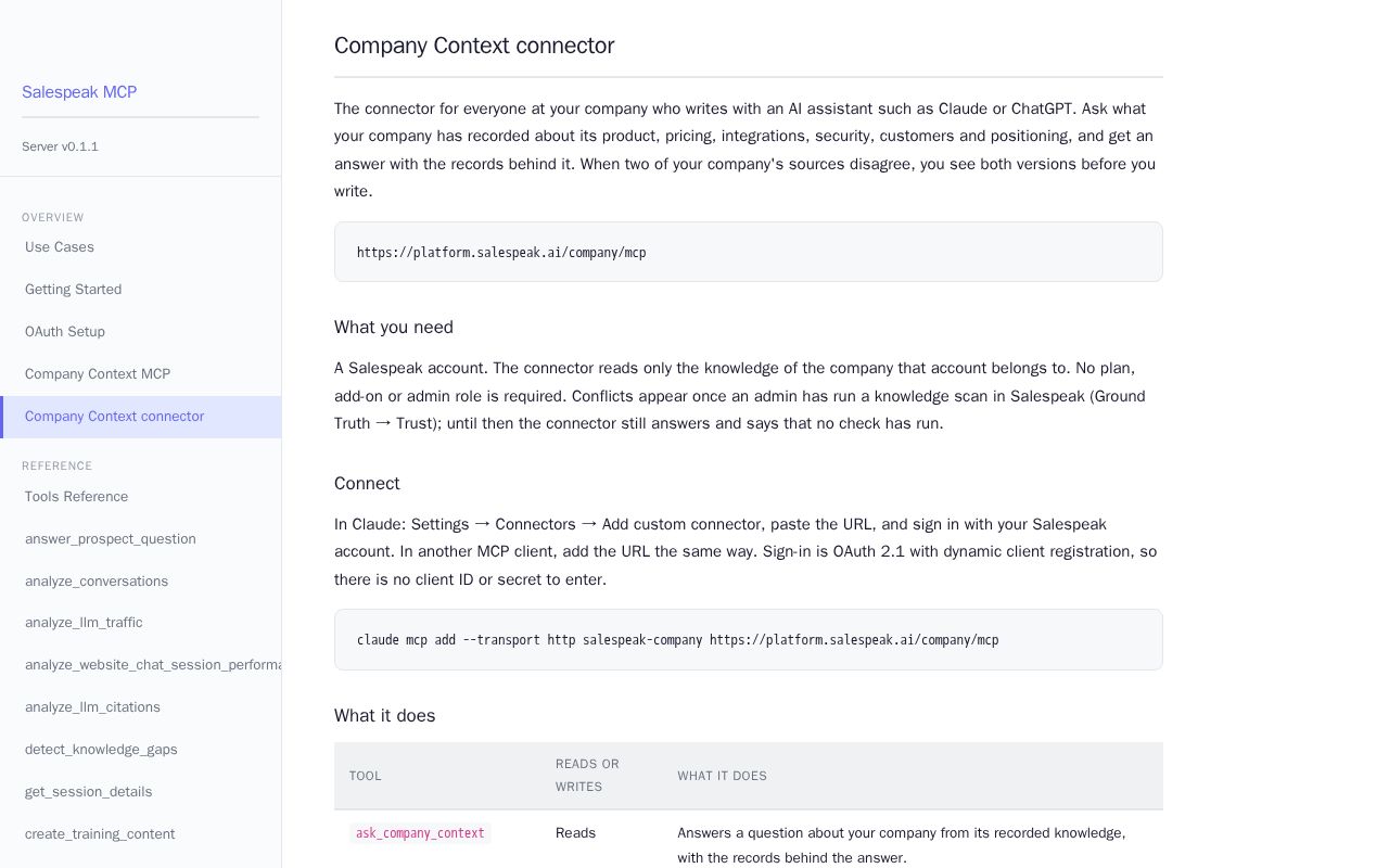 Preview of Company Context Plugin