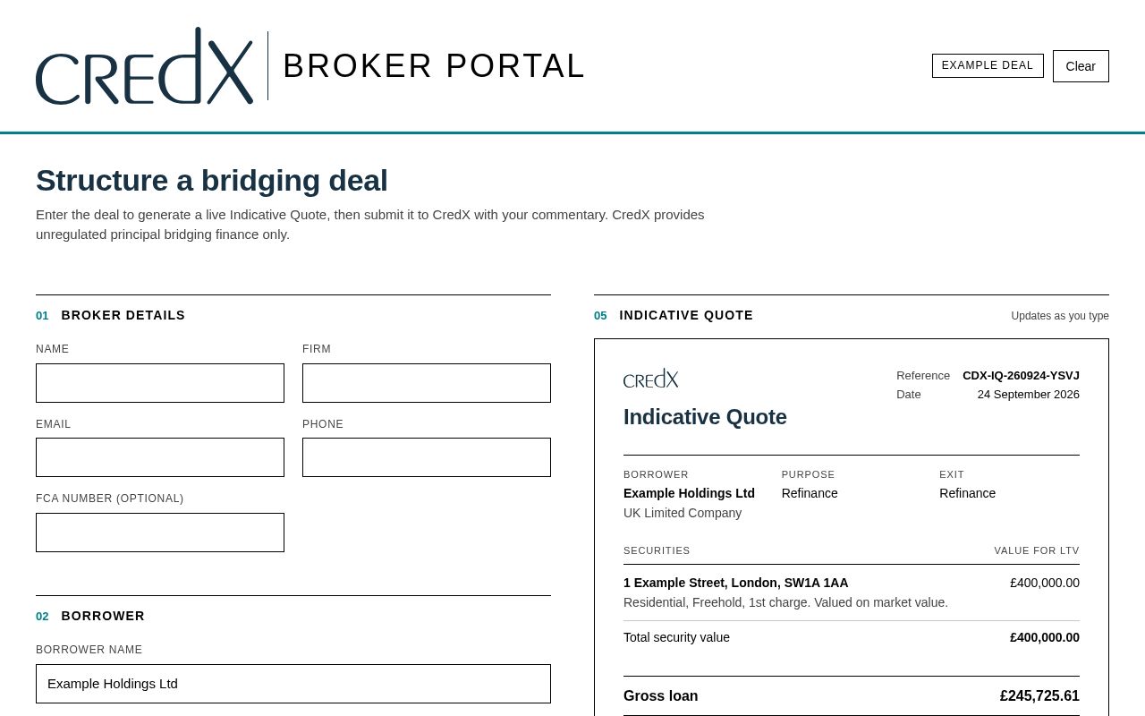 Preview of CREDX Broker Portal