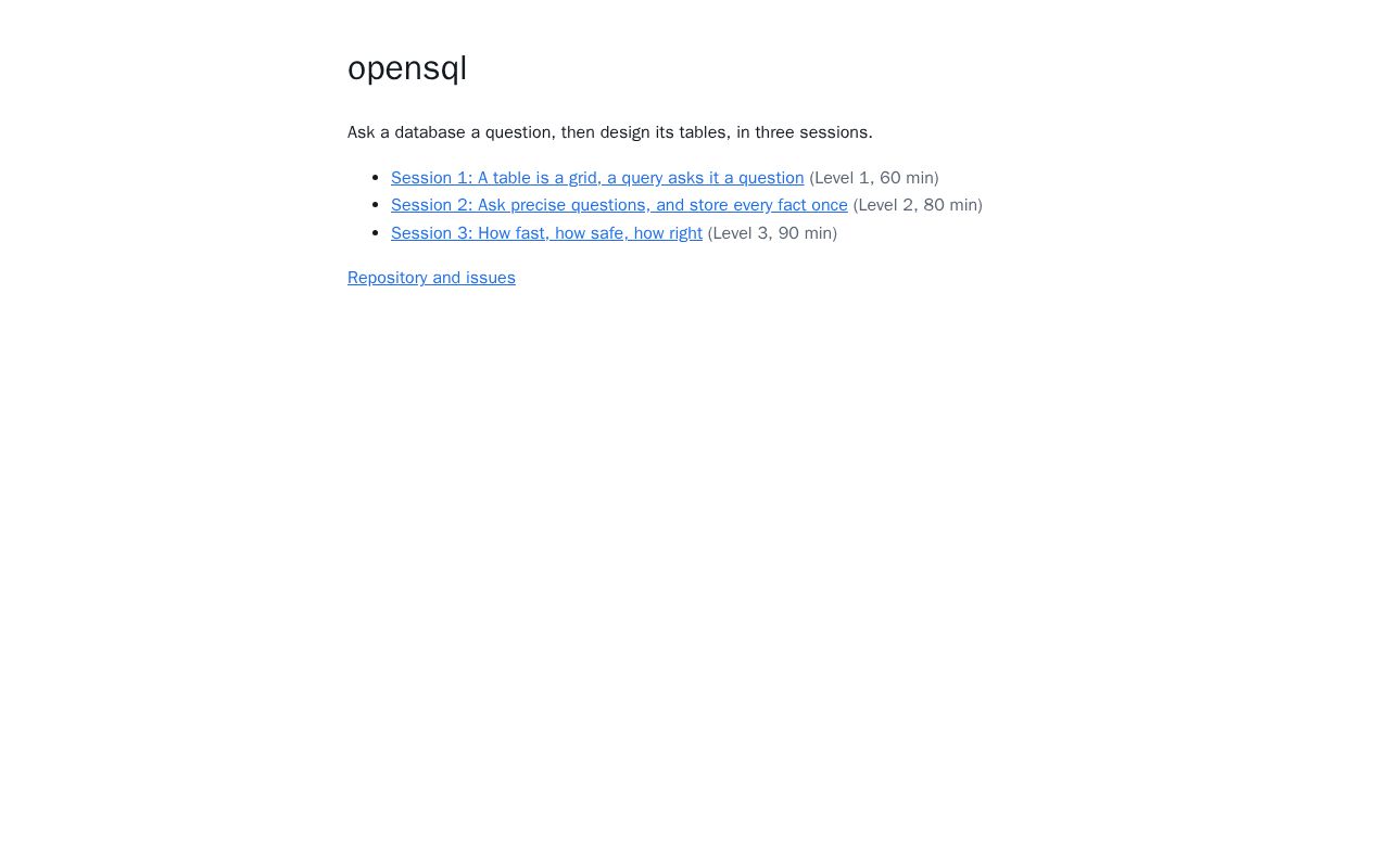 Preview of Opensql