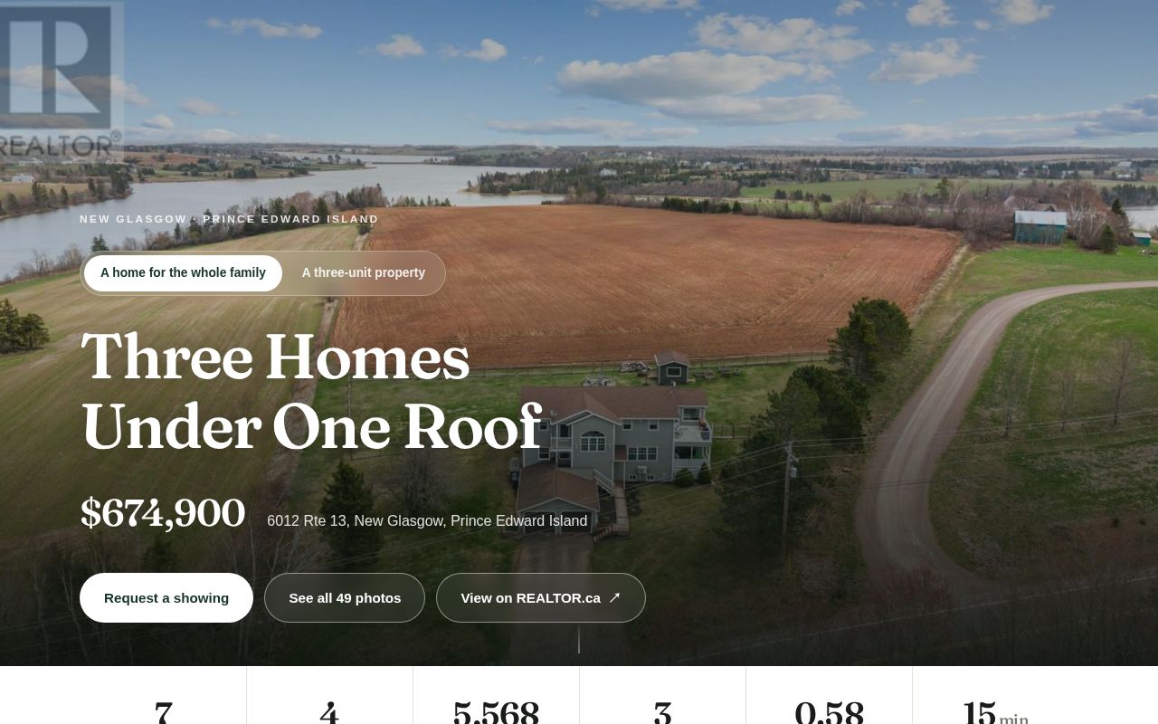 Preview of Listing page for 6012 Rte 13, New Glasgow PE (MLS 202610284)