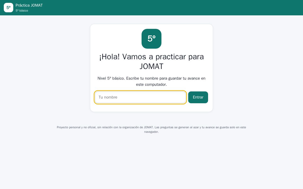 Preview of Practica Jomat 5basico