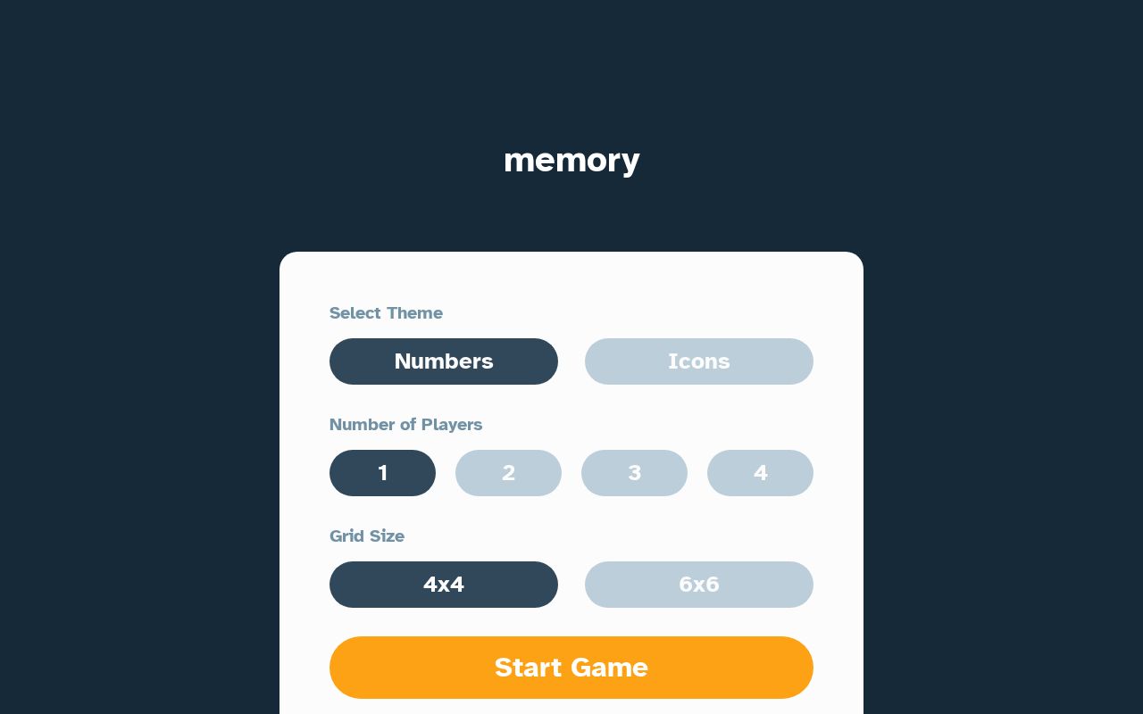 Preview of Memory Game