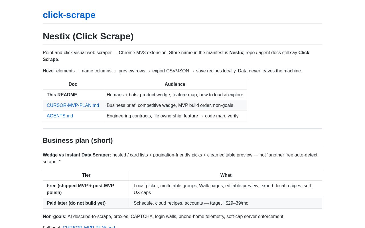 Preview of Click Scrape