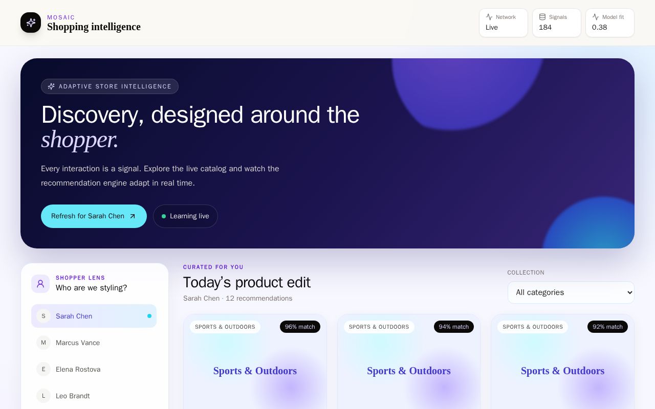 Preview of Adaptive Ecommerce Intelligence Platform
