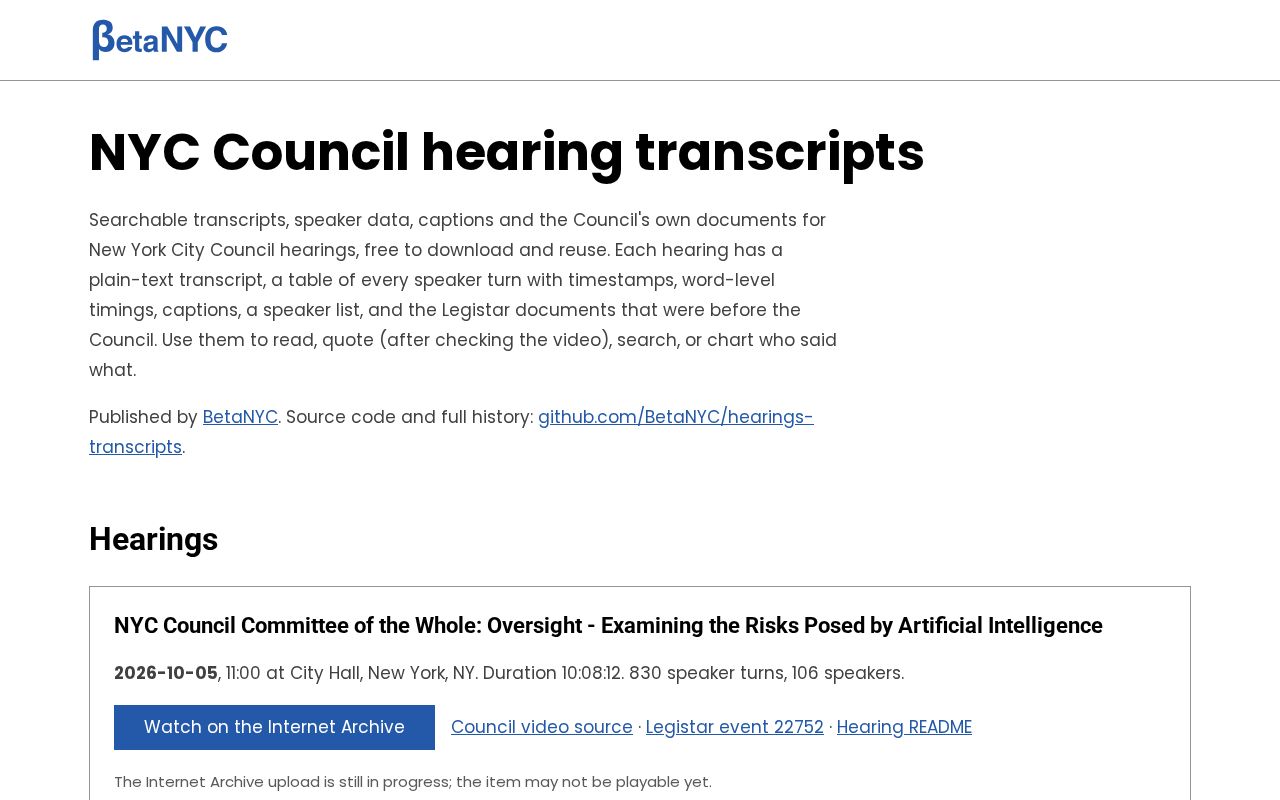 Preview of Hearings Transcripts