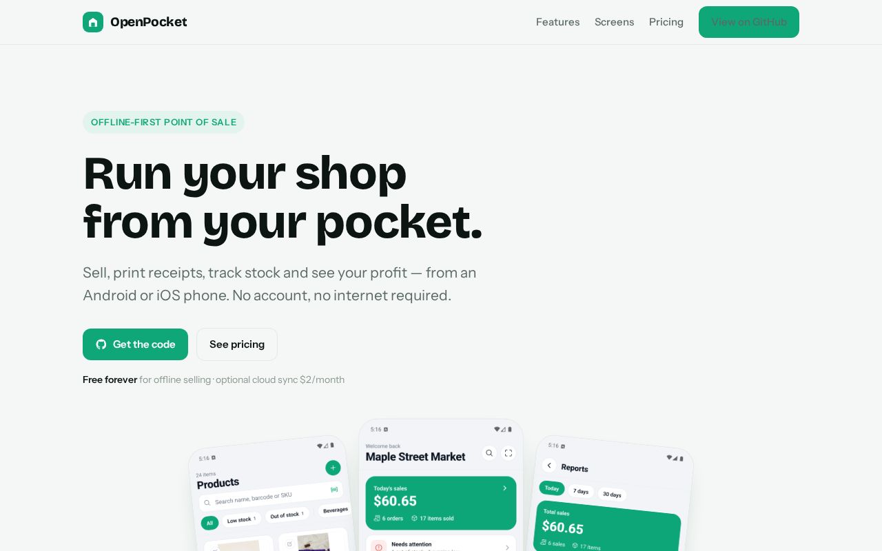 Preview of Openpocket Pos