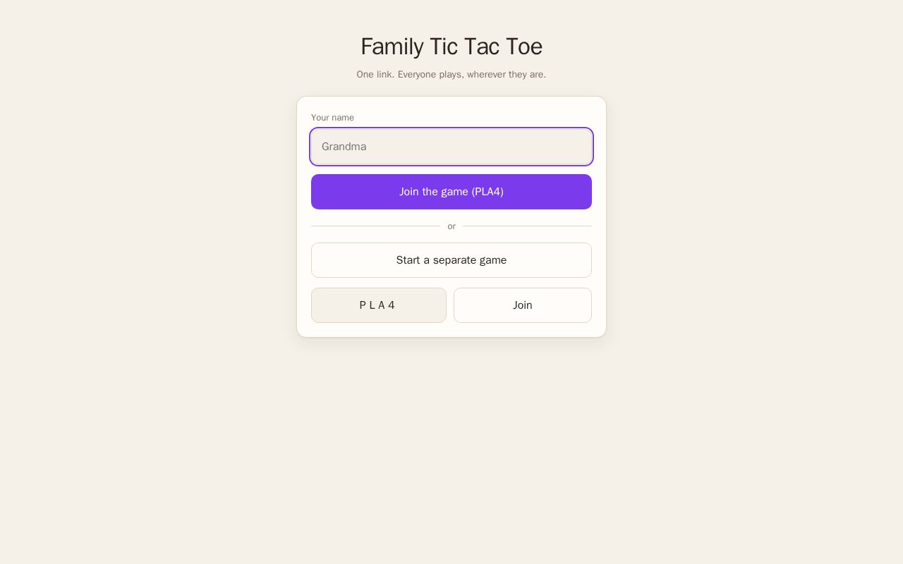 Preview of Family Tictactoe