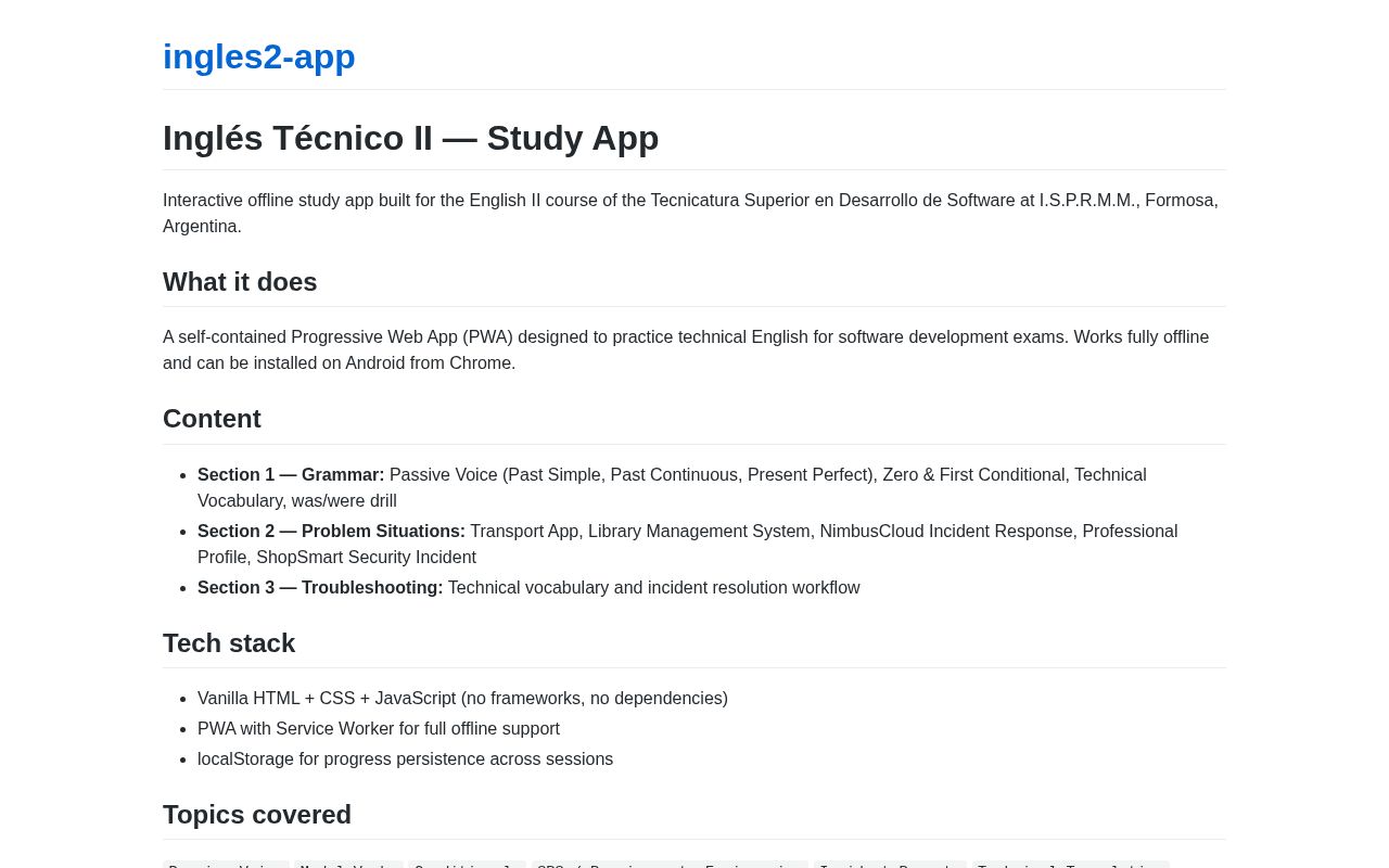 Preview of Ingles2 App