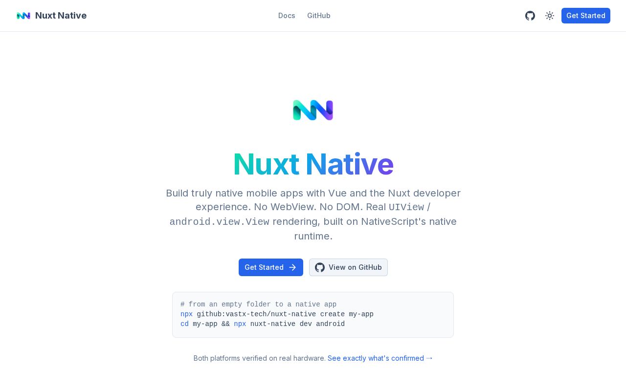 Preview of Nuxt Native