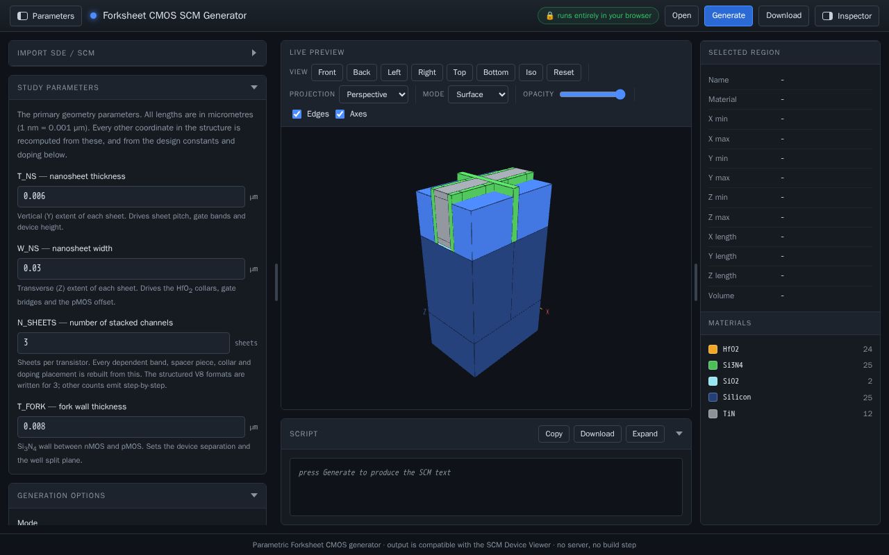 Preview of ForkSheet Device Generator