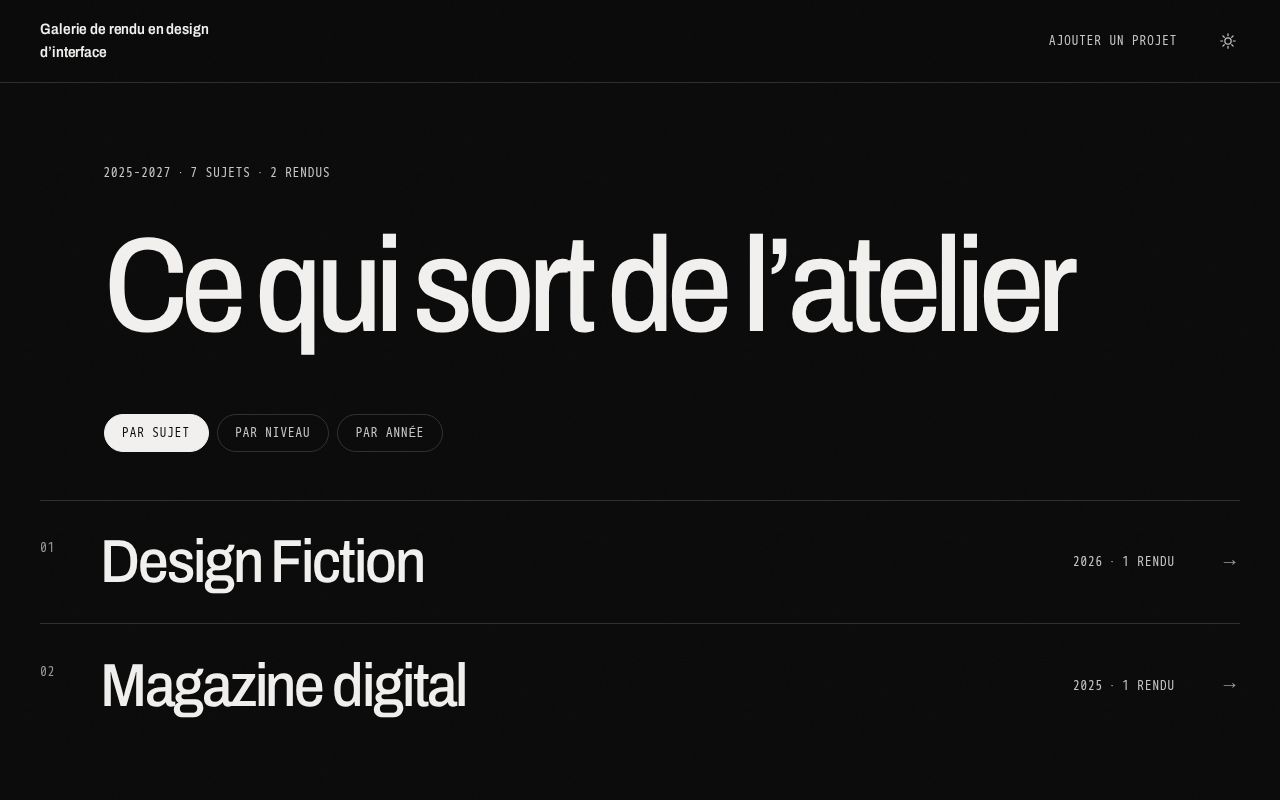 Preview of Galerie Rendus Etudiants
