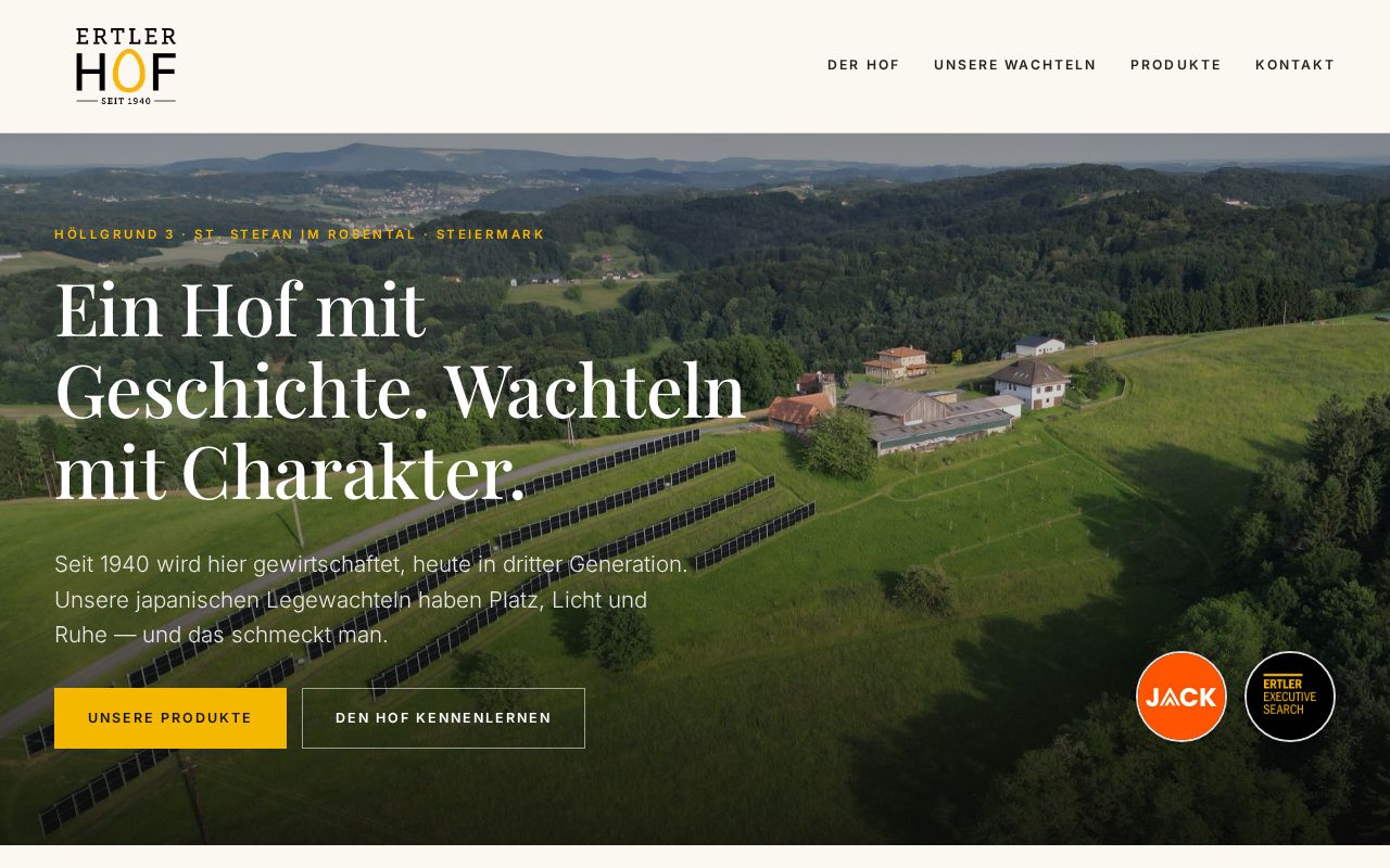 Preview of Website Ertler Hof — ertlerhof.at