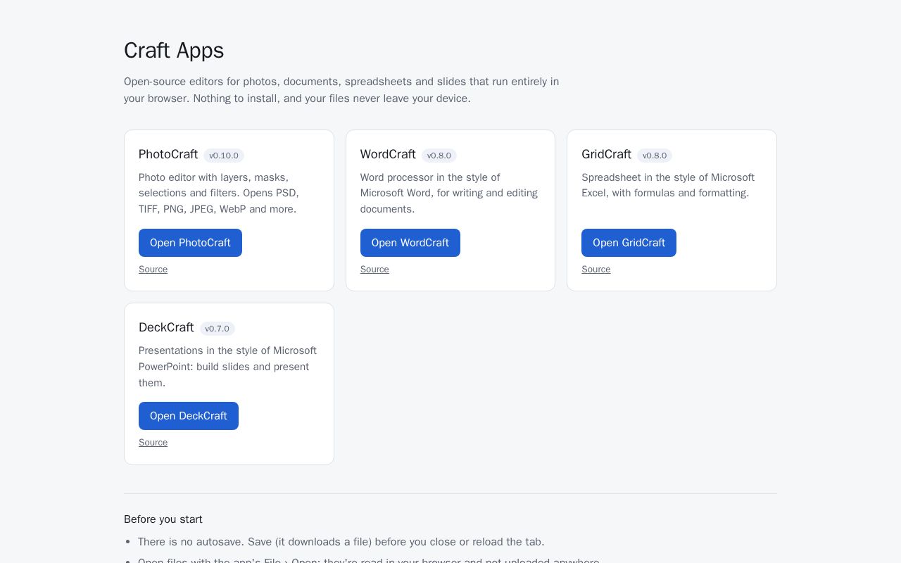 Preview of Craft Web