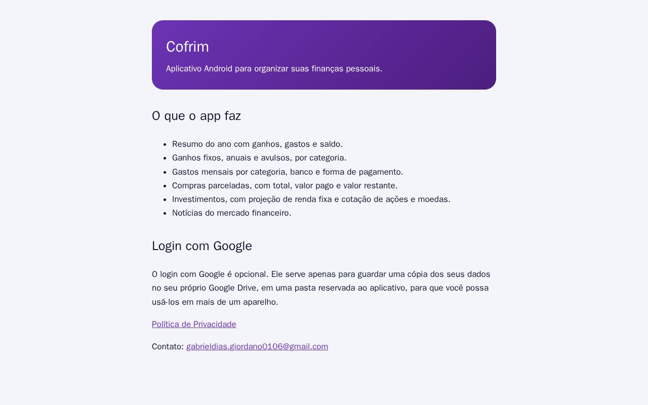 Preview of Cofrim Web
