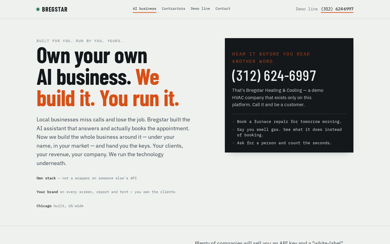 Preview of bregstar.com — static site