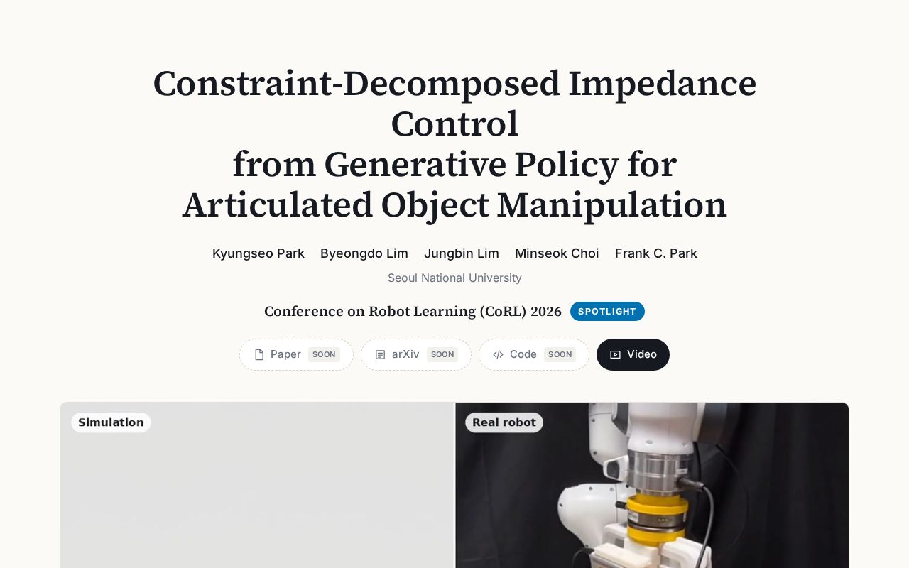 Preview of Constraint Decomposed Impedance
