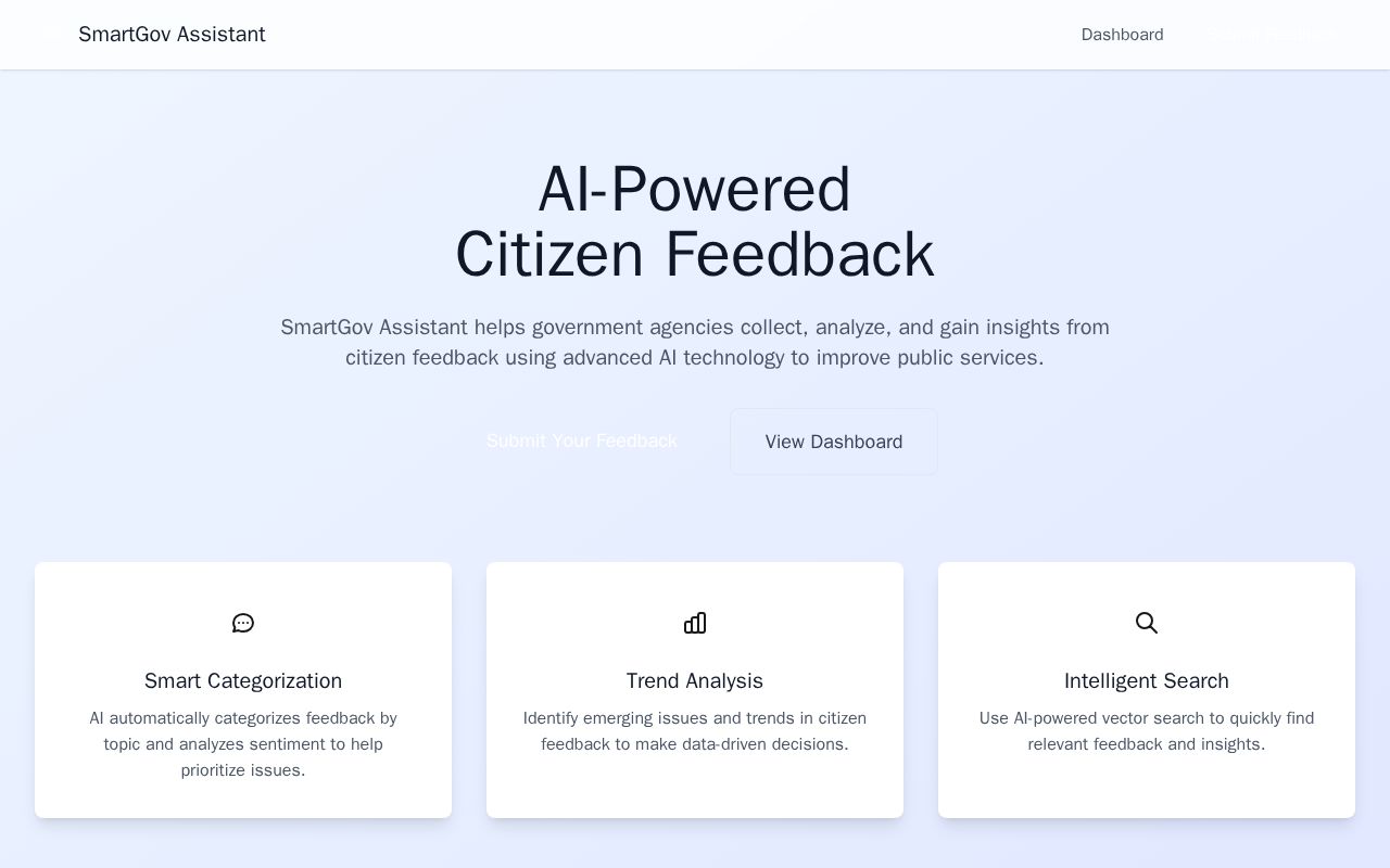 Preview of SmartGov Assitant