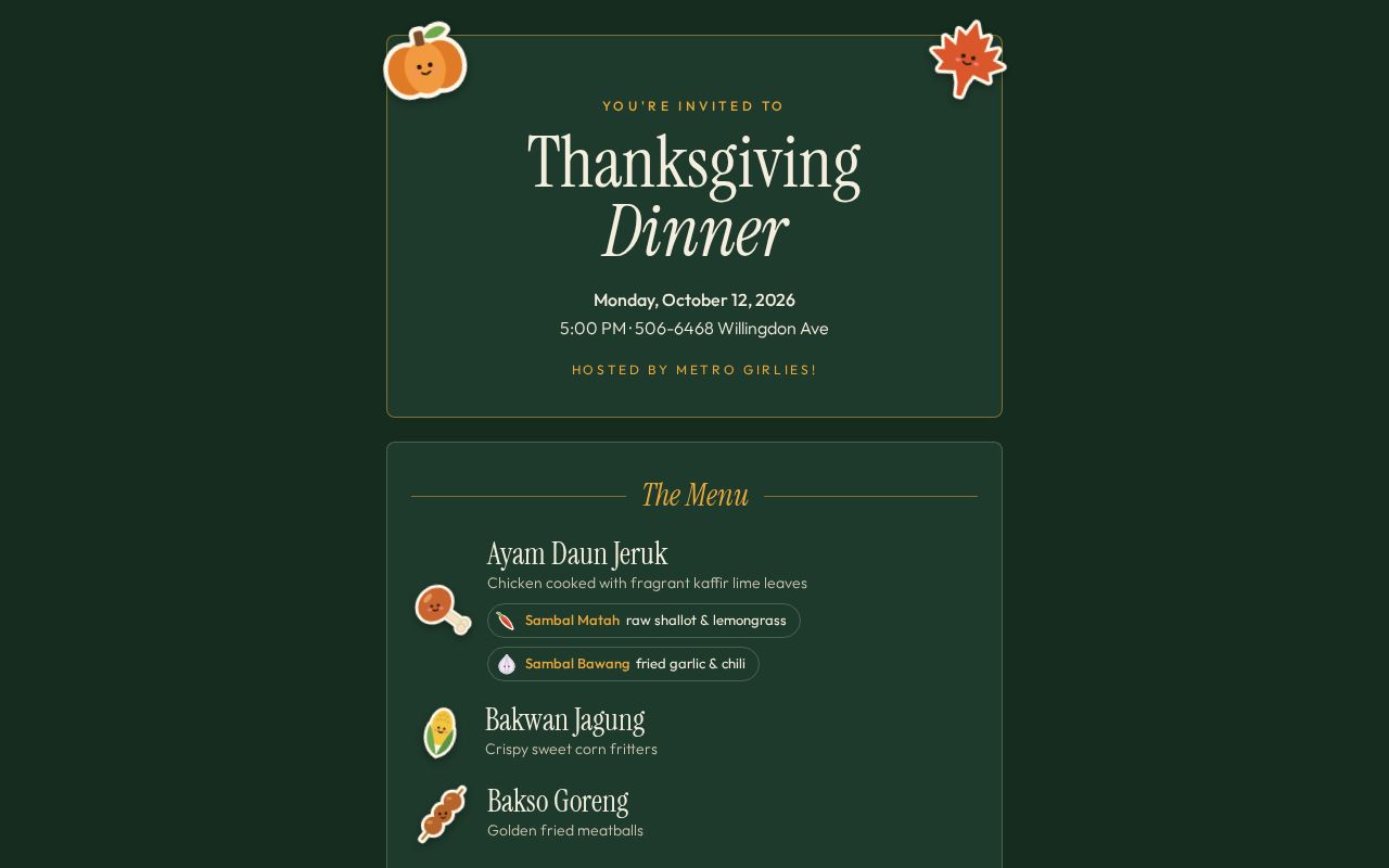 Preview of Thanksgiving Rsvp