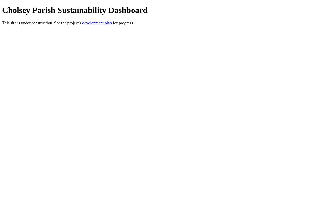 Preview of Cholsey Sustainability Dashboard