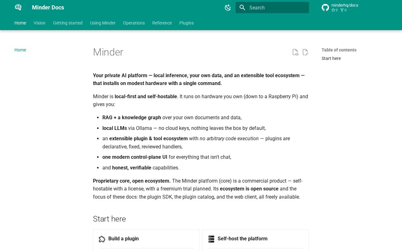 Preview of Minder Docs