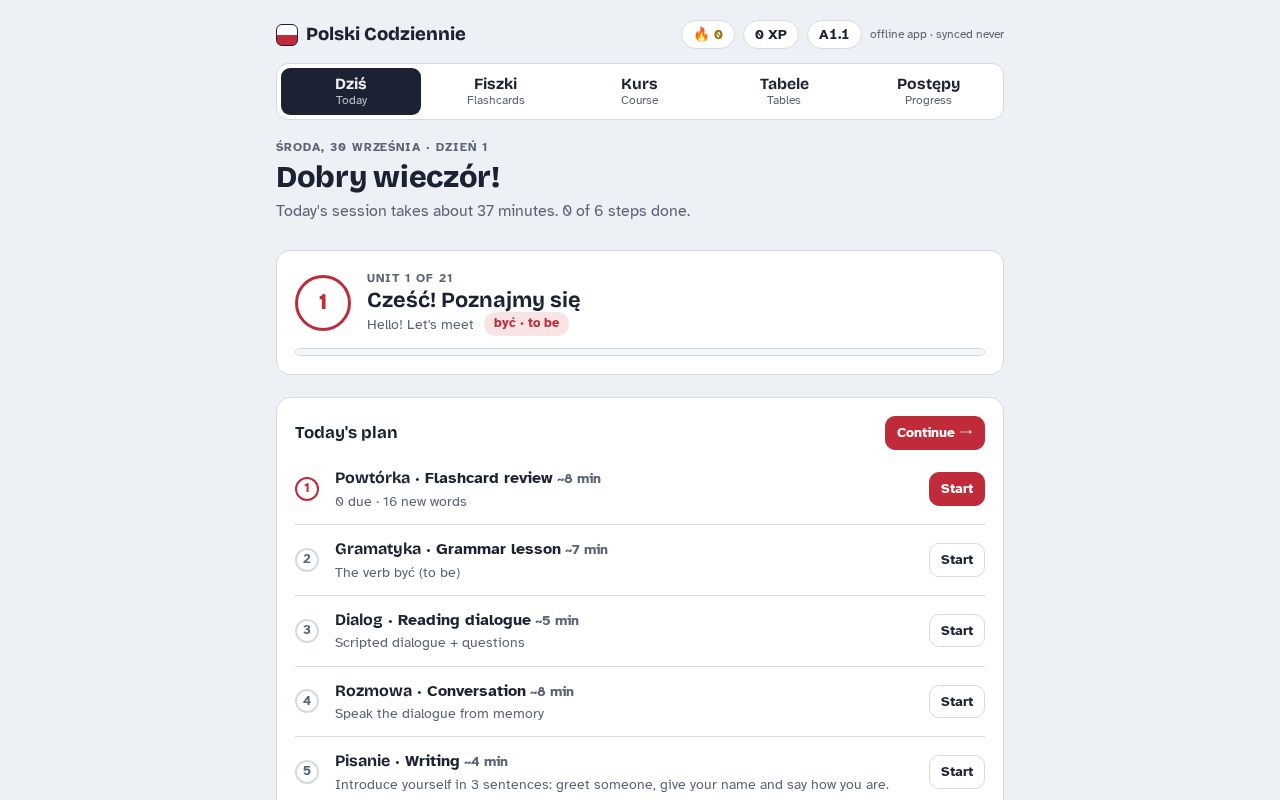 Preview of Polish Learning App