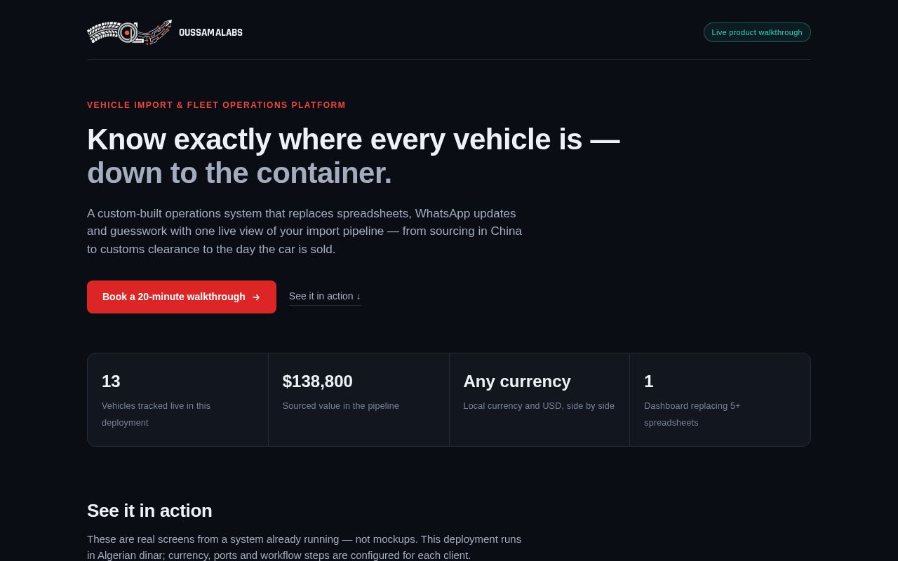 Preview of Vehicle Import Demo