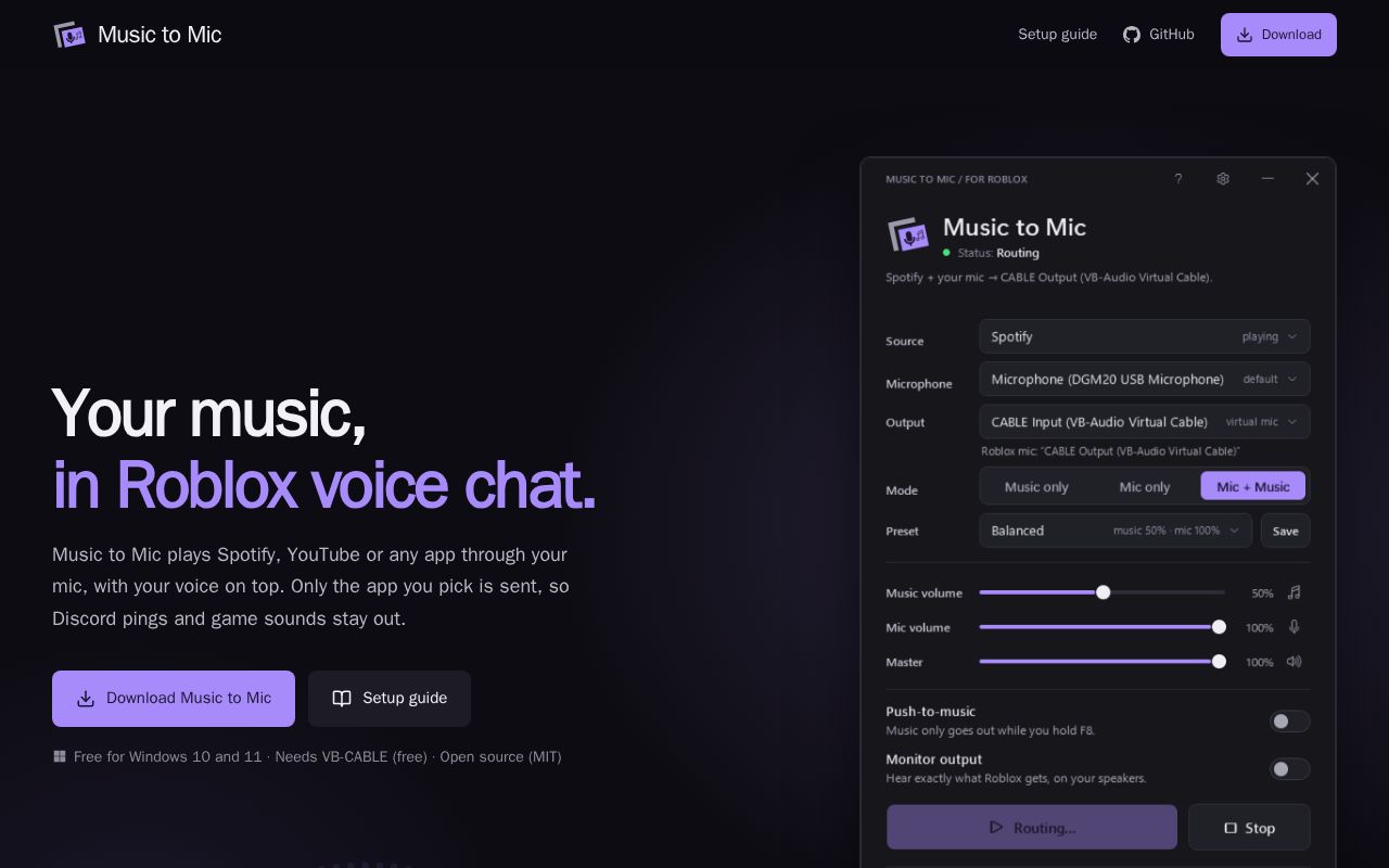 Preview of Music To Mic