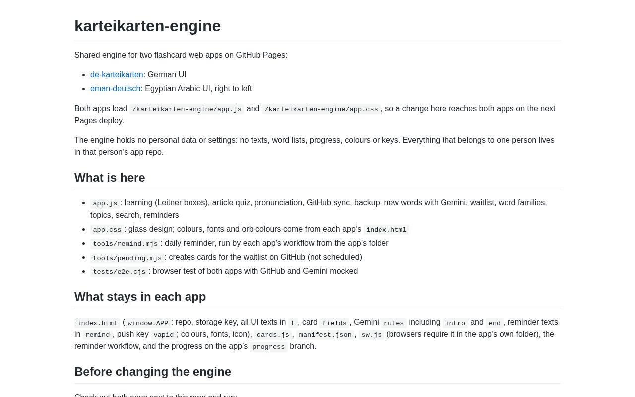 Preview of Karteikarten Engine