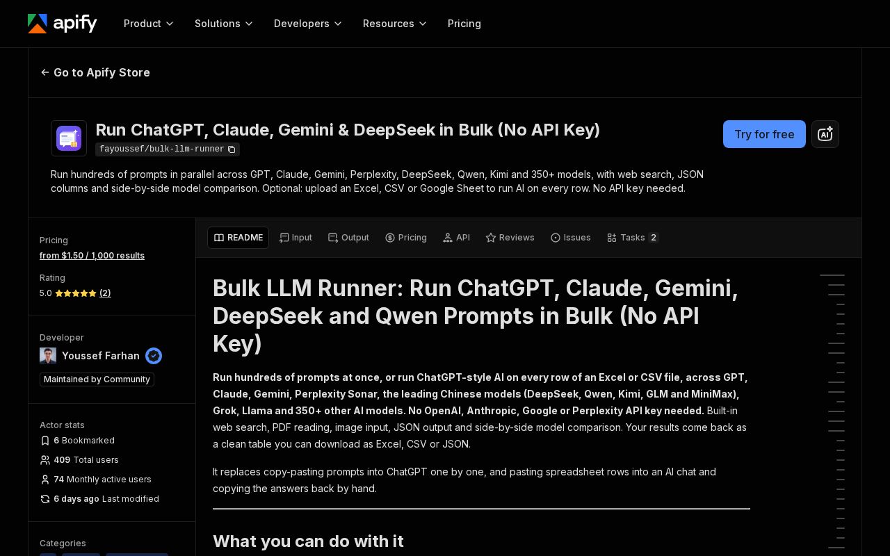 Preview of Bulk Llm Runner