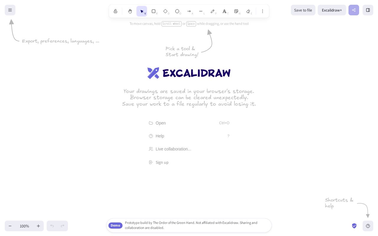 Preview of Excalidraw Whiteboard