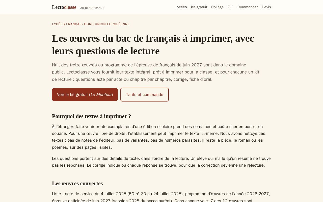Preview of Lectoclasse