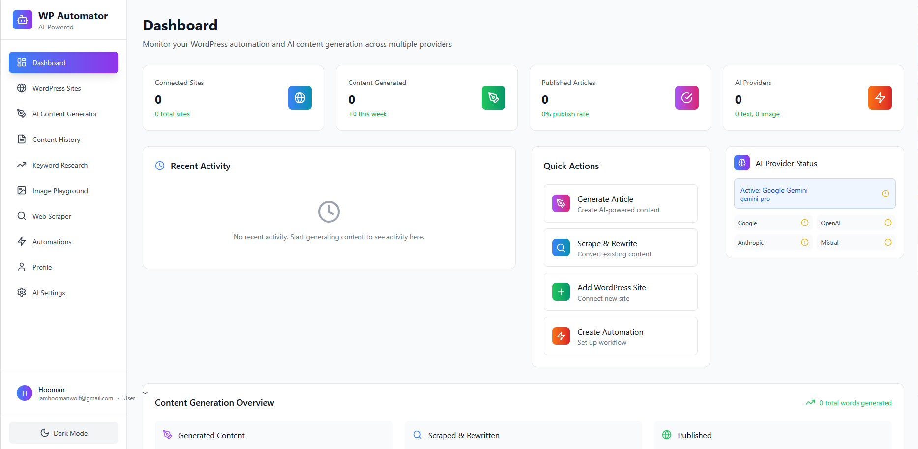 Preview of WP Automator