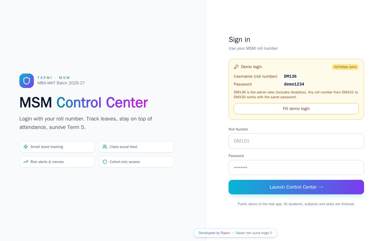 Preview of Msm Control Center Showcase