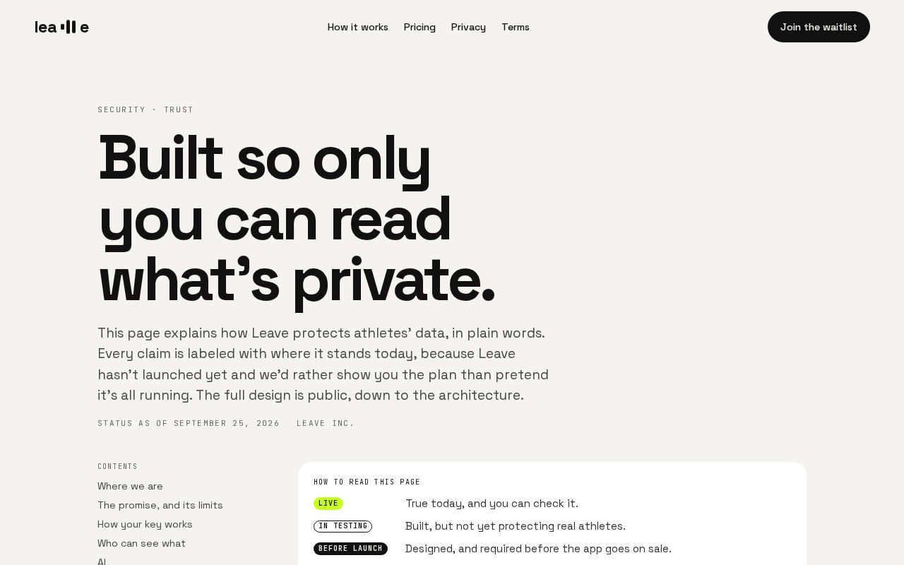 Preview of Leave Security