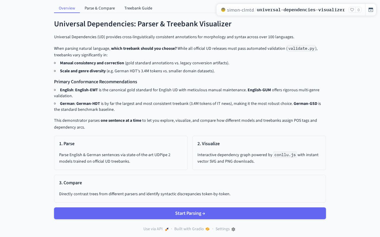 Preview of Universal Dependencies Visualizer