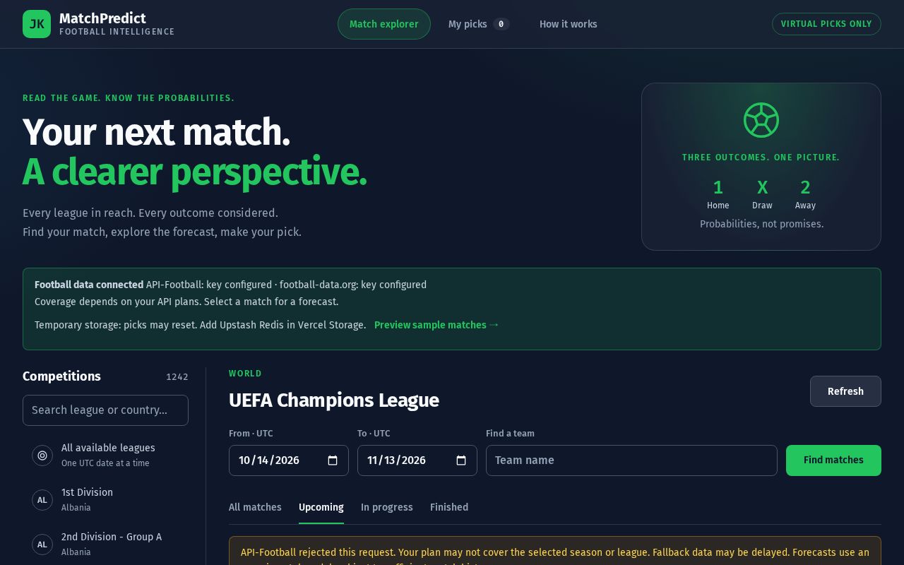 Preview of JK MatchPredict