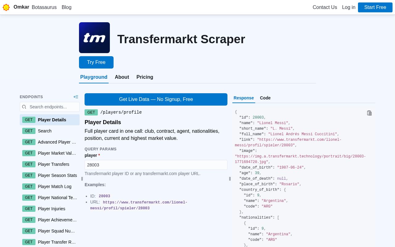 Preview of Transfermarkt Scraper