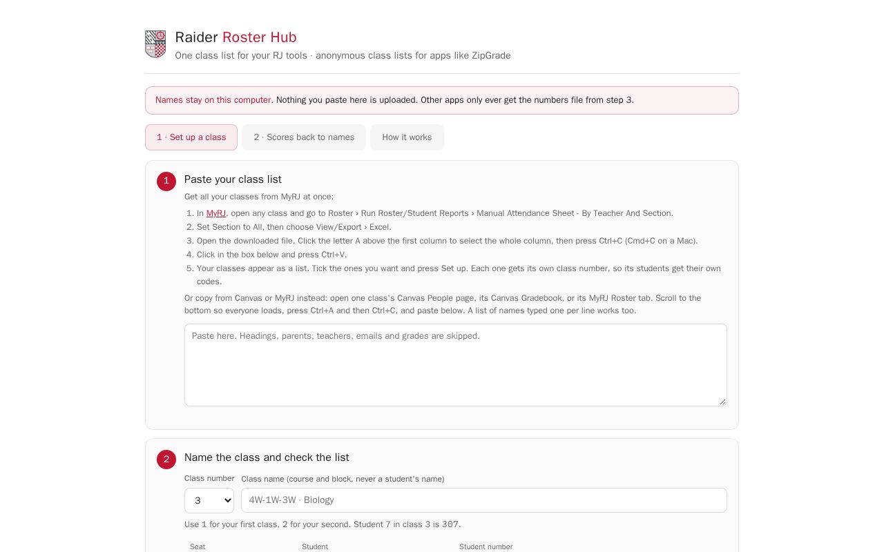 Preview of Raider Roster Hub