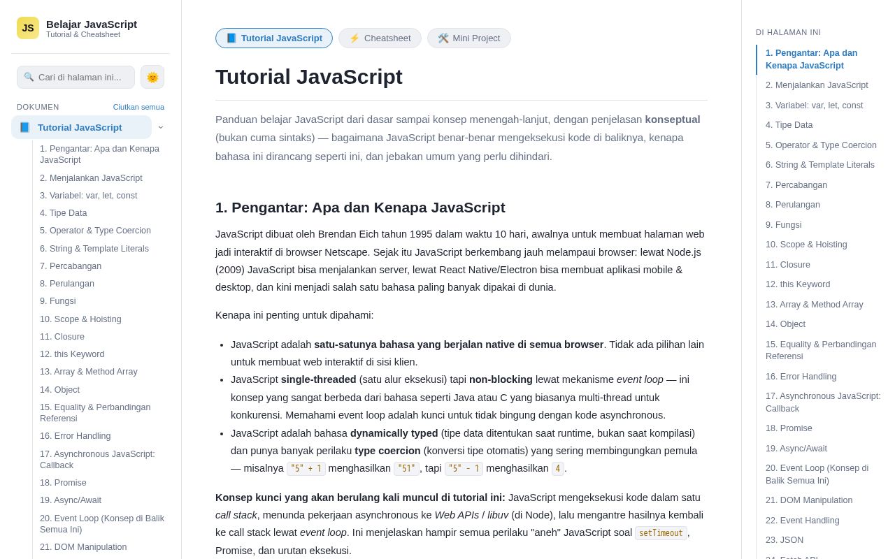 Preview of JavaScript Learning Hub