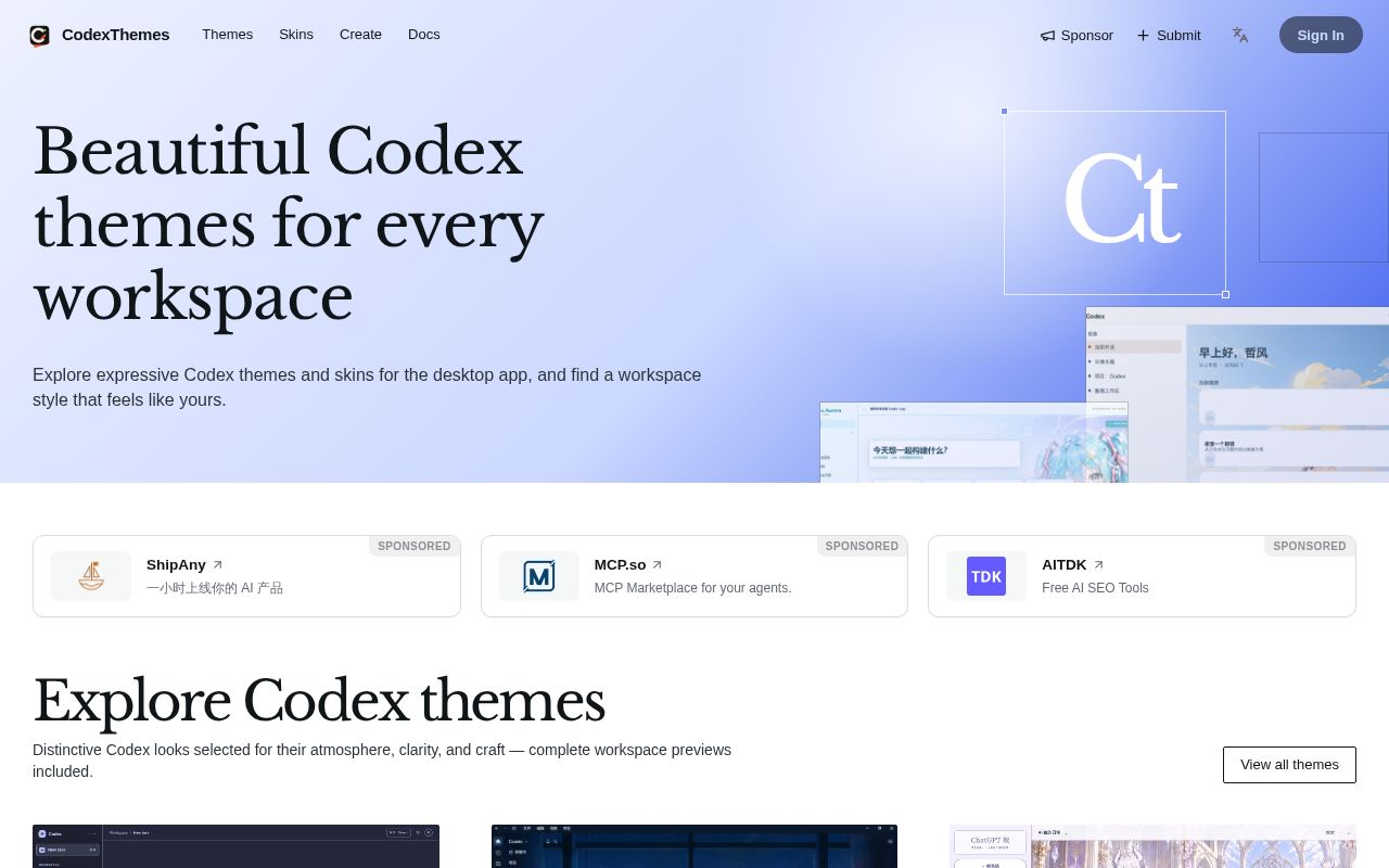 Preview of CodexThemes