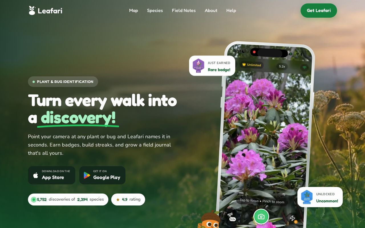 Preview of Leafari - Pokemon Go for Plants
