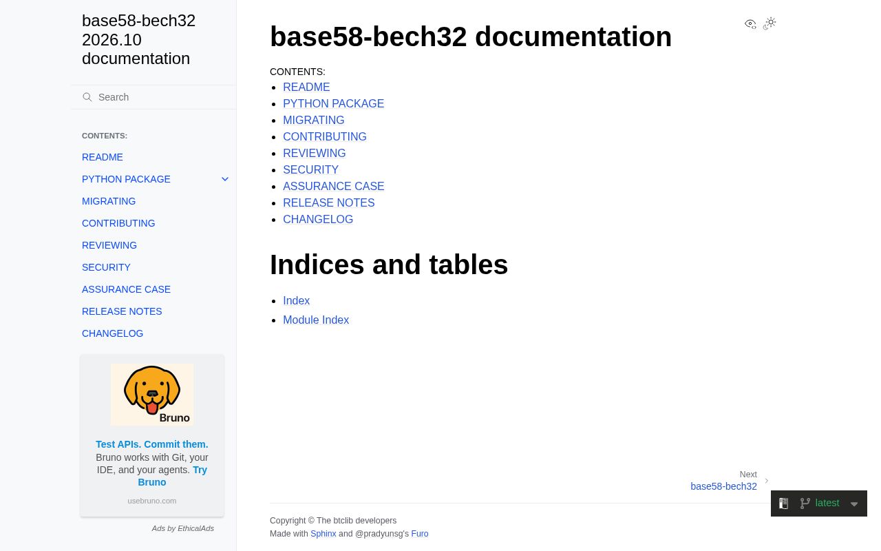 Preview of Base58 Bech32