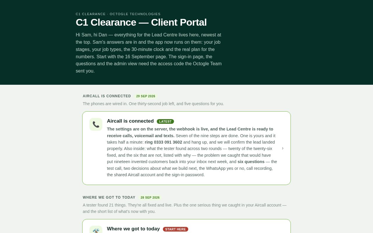 Preview of C1 Clearance