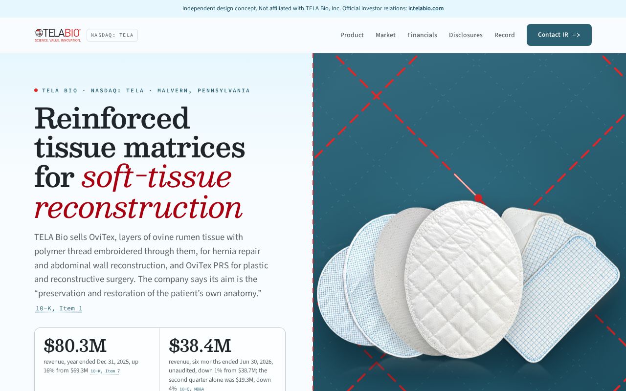 Preview of TELA Bio, Inc. (Nasdaq: TELA)