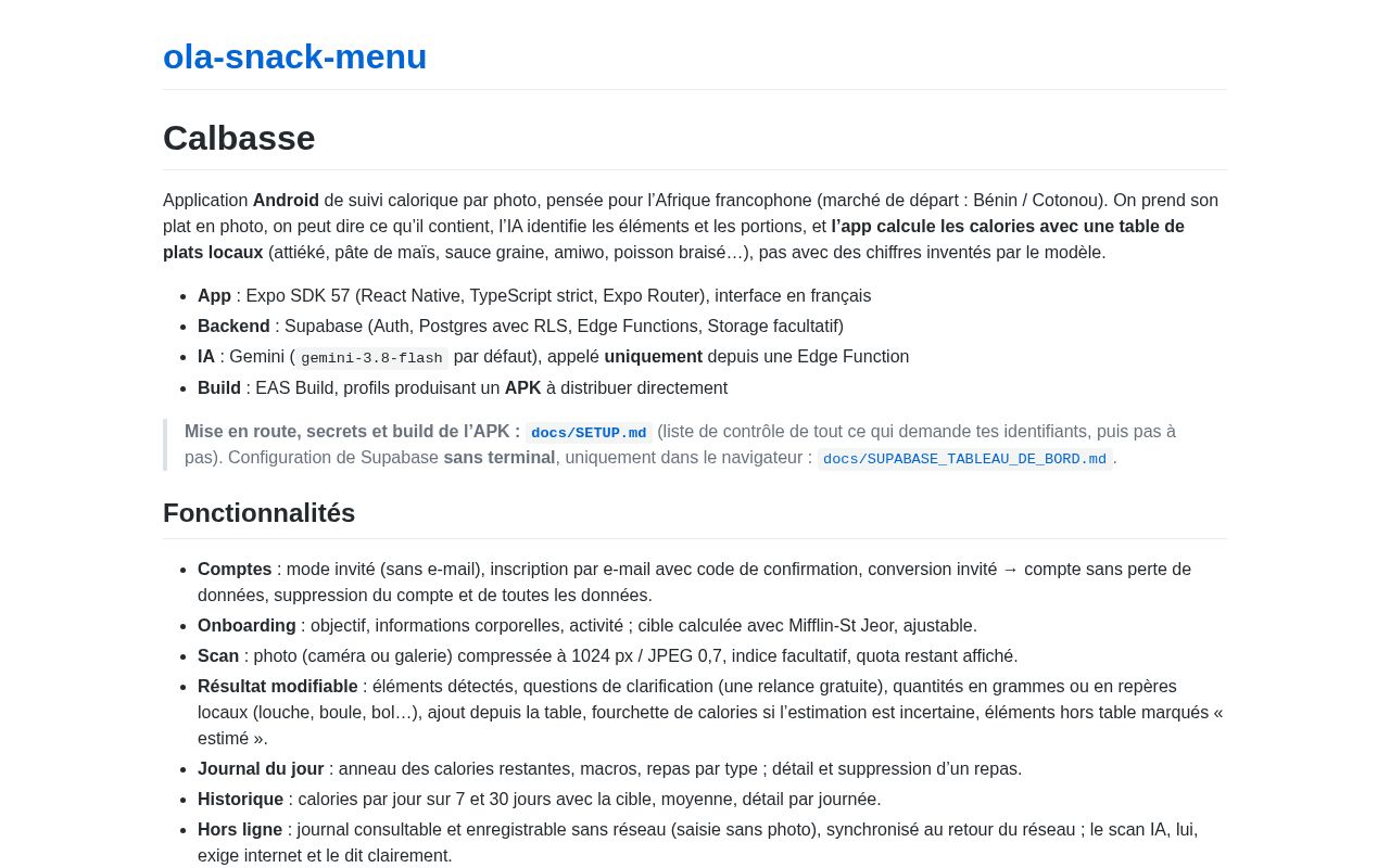 Preview of Ola Snack Menu