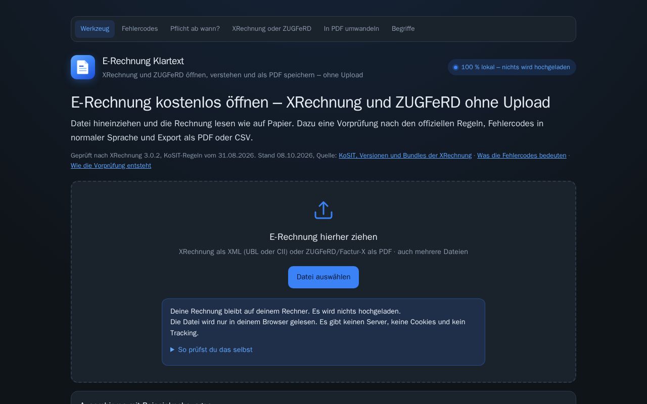 Preview of E Rechnung Klartext