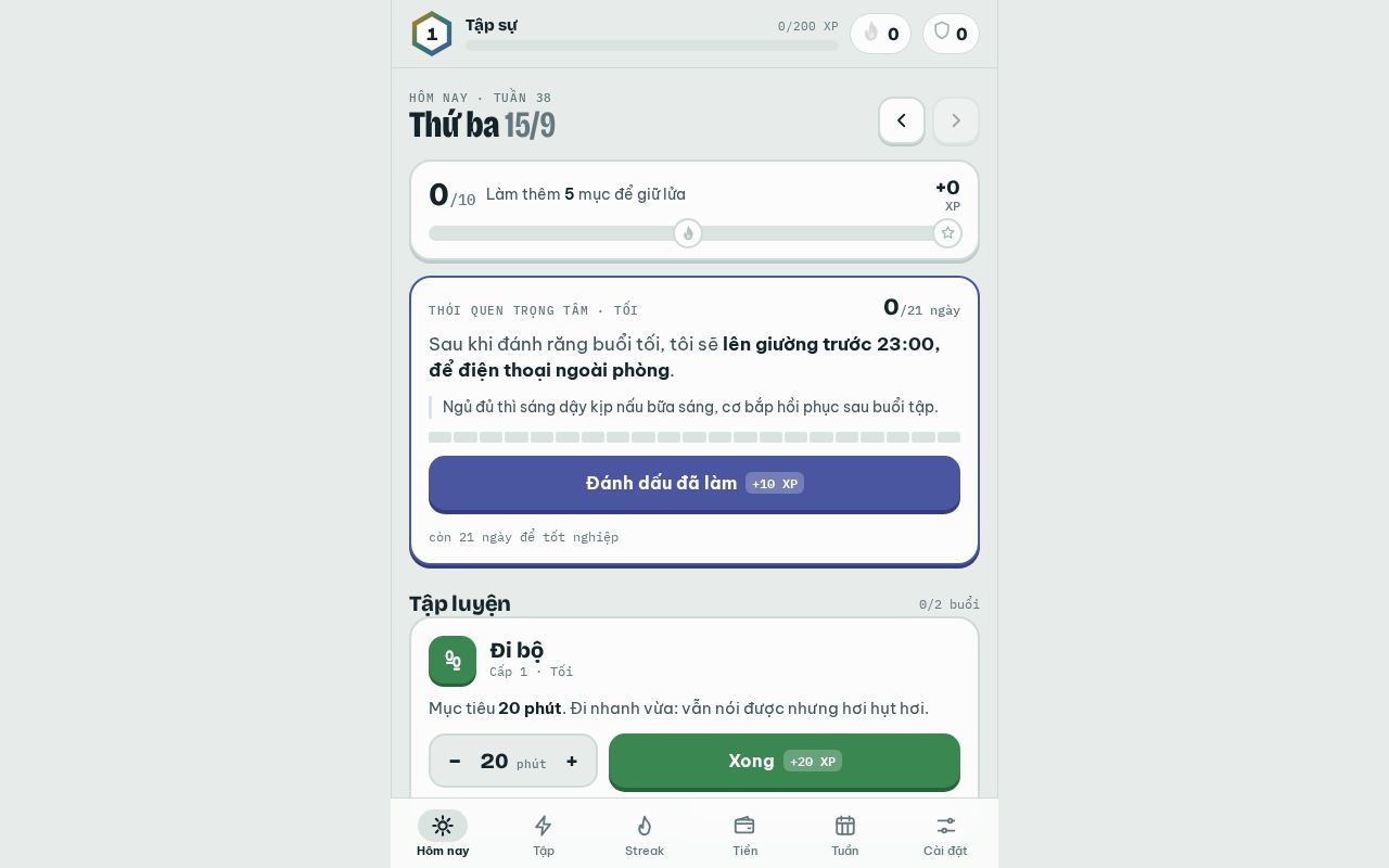 Preview of Nếp Nhà: check-in việc nhà, tập luyện và thói quen dạng game